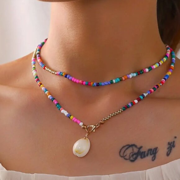 New Handmade Layering Multicolor Bohemian Beaded Necklace - Picture 1 of 1